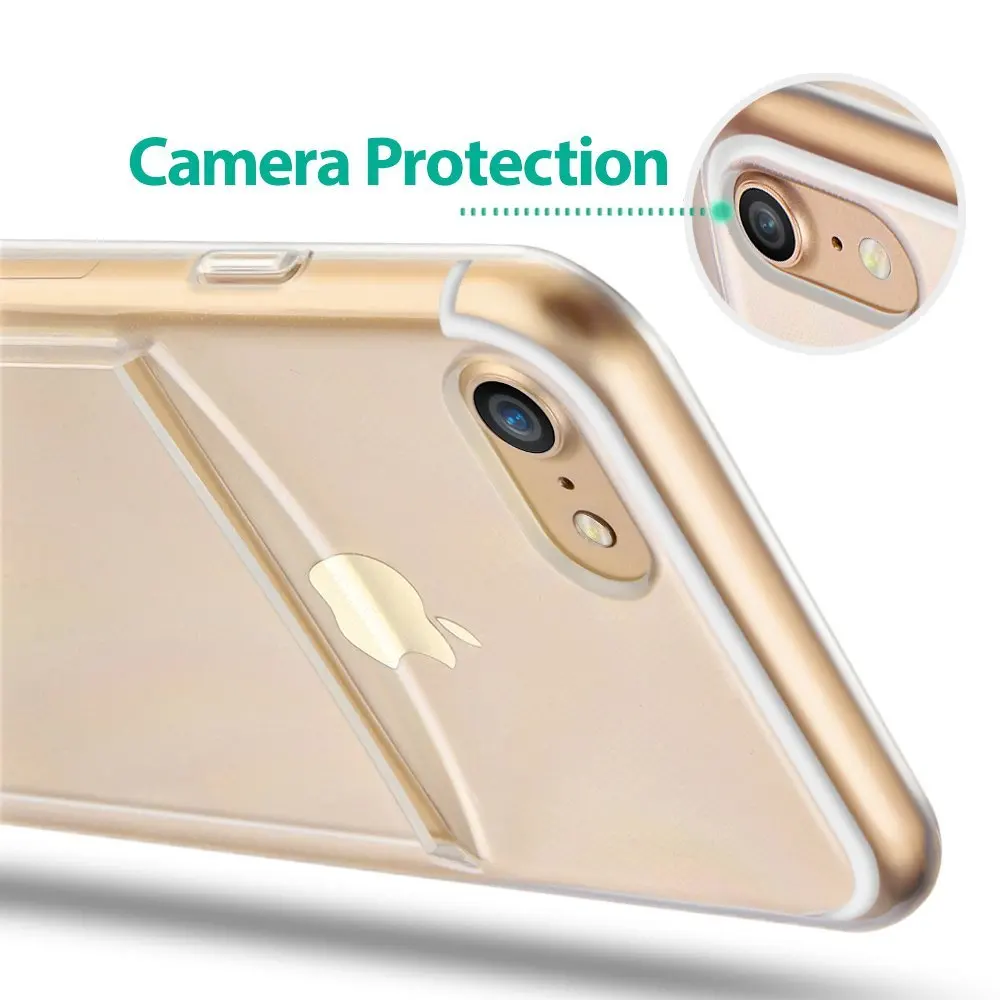 Слот Кредитные карты бумажник прозрачный ТПУ Телефонные Чехлы для iPhone 7 8 x 6 S Plus