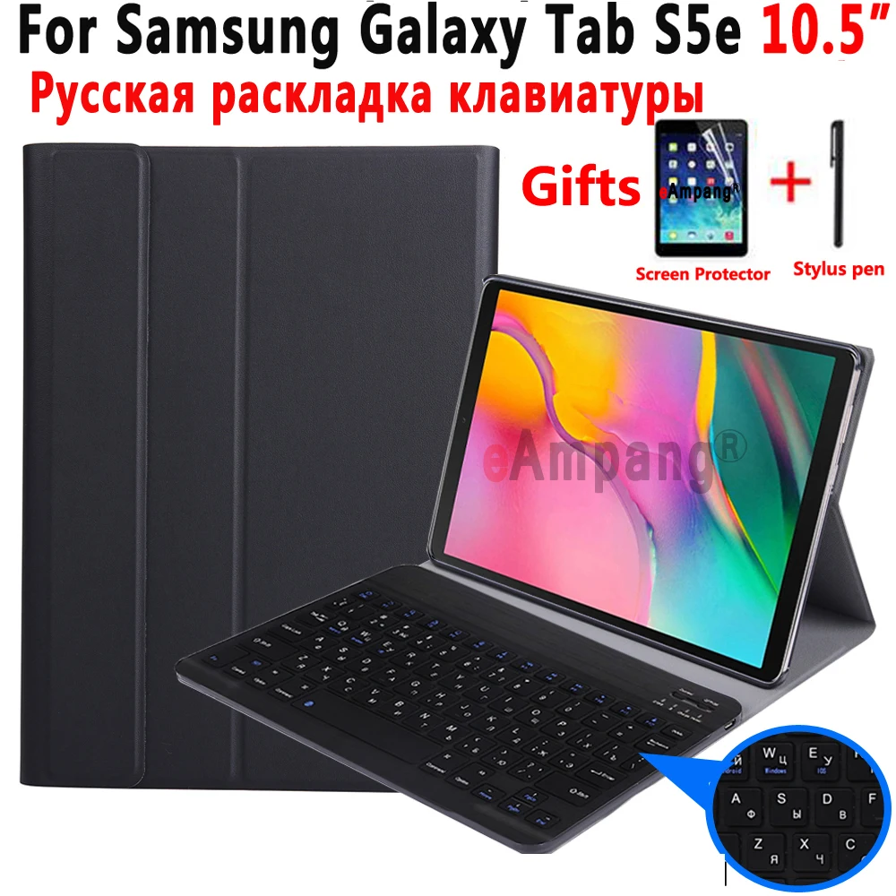 Русская клавиатура чехол для Samsung Galaxy Tab S5e 10 5 2019 T720 SM T725 Планшет тонкий кожаный