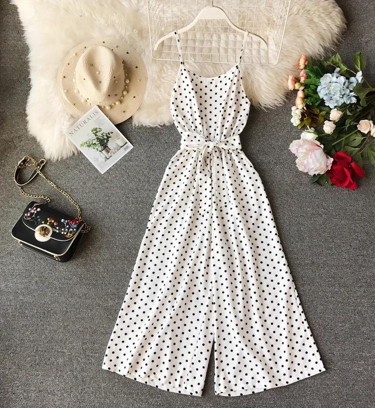 ALPHALMODA весенний женский Профессиональный повседневный комбинезон до середины икры с высокой талией, женский комбинезон в горошек