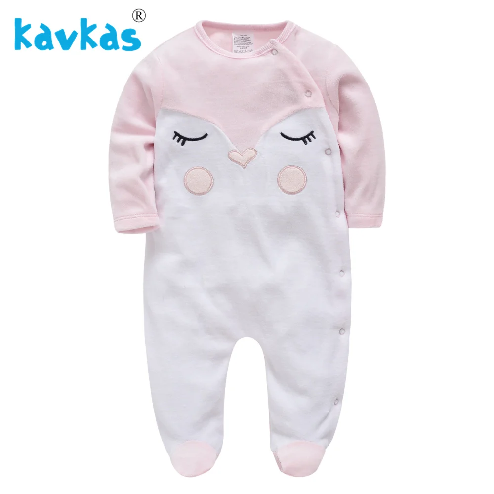 PY1153 Kavkas/зимняя одежда для маленьких мальчиков; хлопковый комбинезон из полиэстера с длинными рукавами; костюм с героями мультфильмов; теплый толстый Детский комбинезон с принтом медведя - Цвет: PY1153