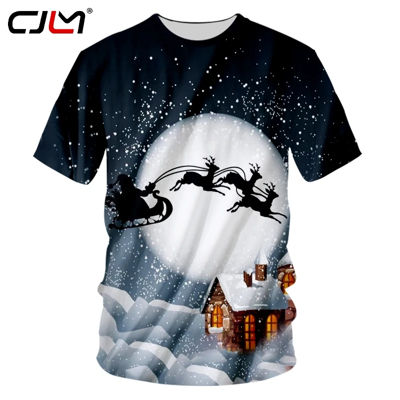 

Мужская футболка CJLM, зимняя футболка с 3D-принтом в виде животных, с Луной и лосинами, футболка с круглым вырезом в стиле Харадзюку, хит продаж...