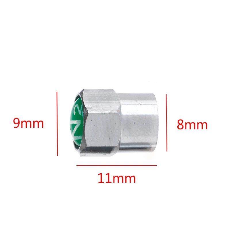 2 шт./компл. хромированные автомобильные колпачки для штока клапана TPMS N2 Азотные