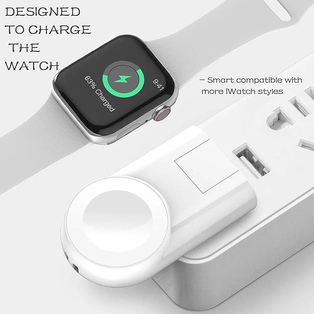 Новое беспроводное зарядное устройство для Apple Watch, зарядное устройство 5, 4, 3, 2, 1, портативное магнитное многоугольное быстрое зарядное устройство usb для путешествий