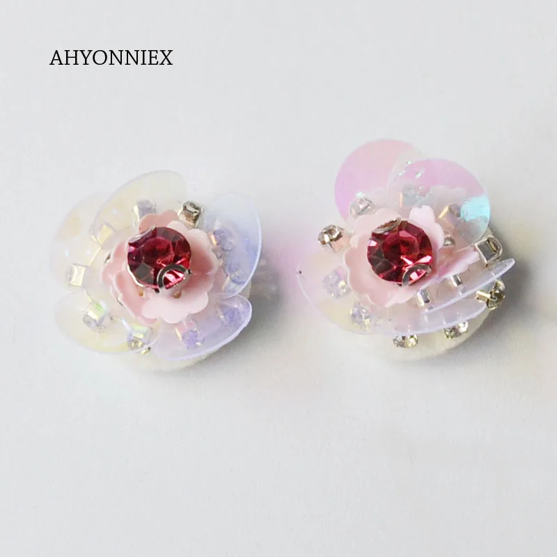 AHYONNIEX 10 шт. маленькие цветочные патч бусы со стразами нашивка аппликации Пришить бисером аппликация Блестками одежда, обувь, сумки DIY