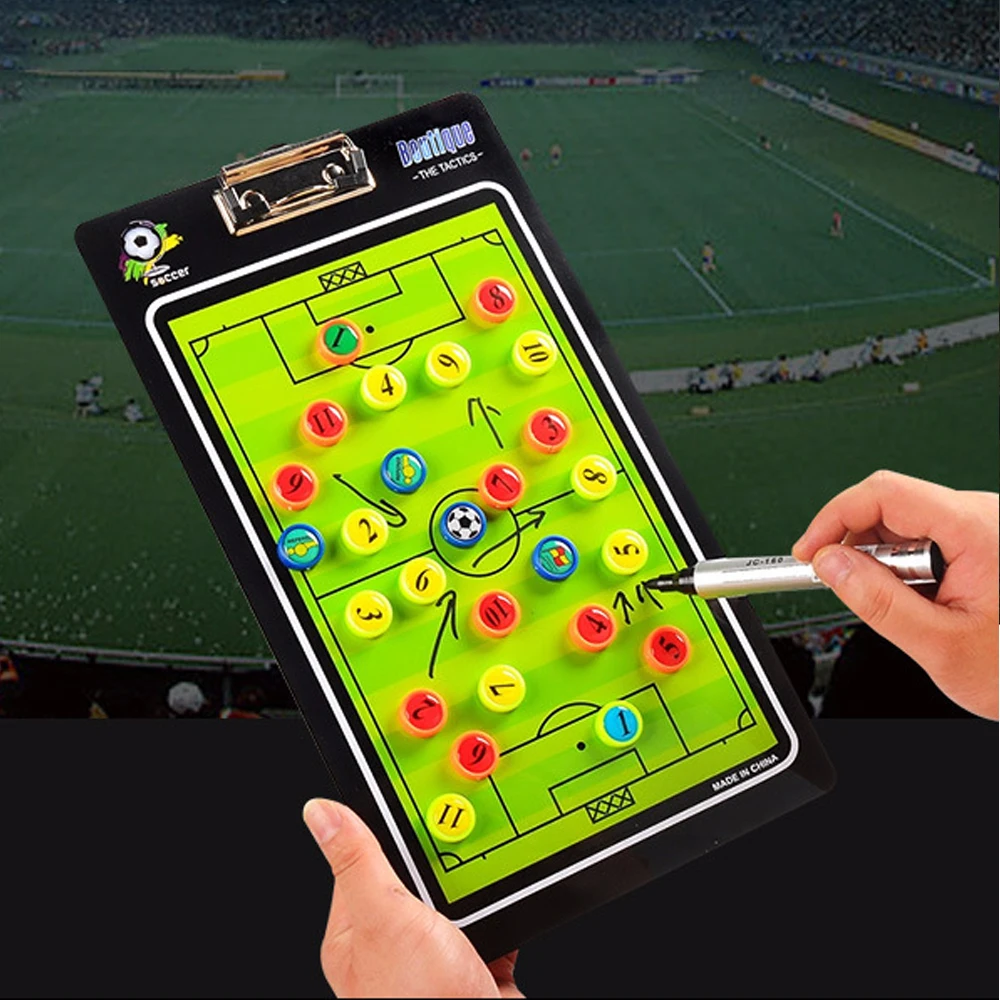 

PVC Football Tactic Board 35.5 * 20 cm Soccer Ball Tactics Magnetic Board for Competition Training Teaching Coaching