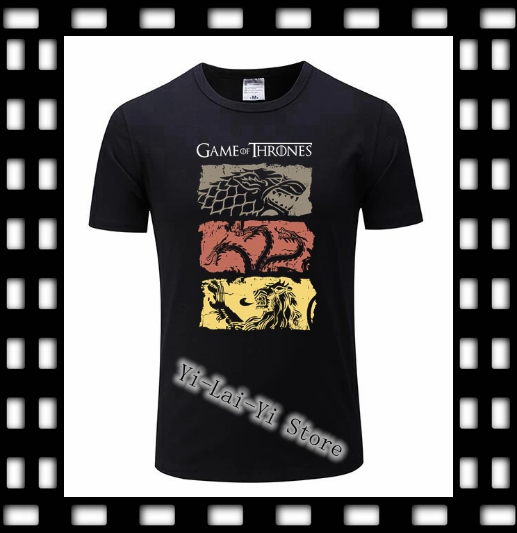 Мужская игровая футболка престолов винтажные безрукавки ТВ серия House Stark Targaryen Games