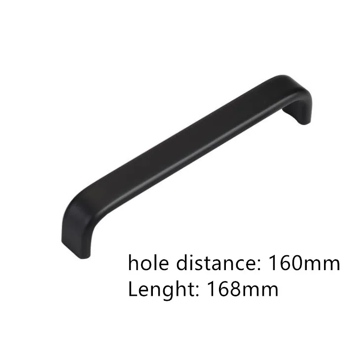 hole distance 160mm LCH, американский стиль, Черный алюминиевый сплав, ручка для шкафа, черная отделка, расстояние между отверстиями 32 мм, 256 мм, 448 мм, серебристая отделка - Цвет: hole distance 160mm