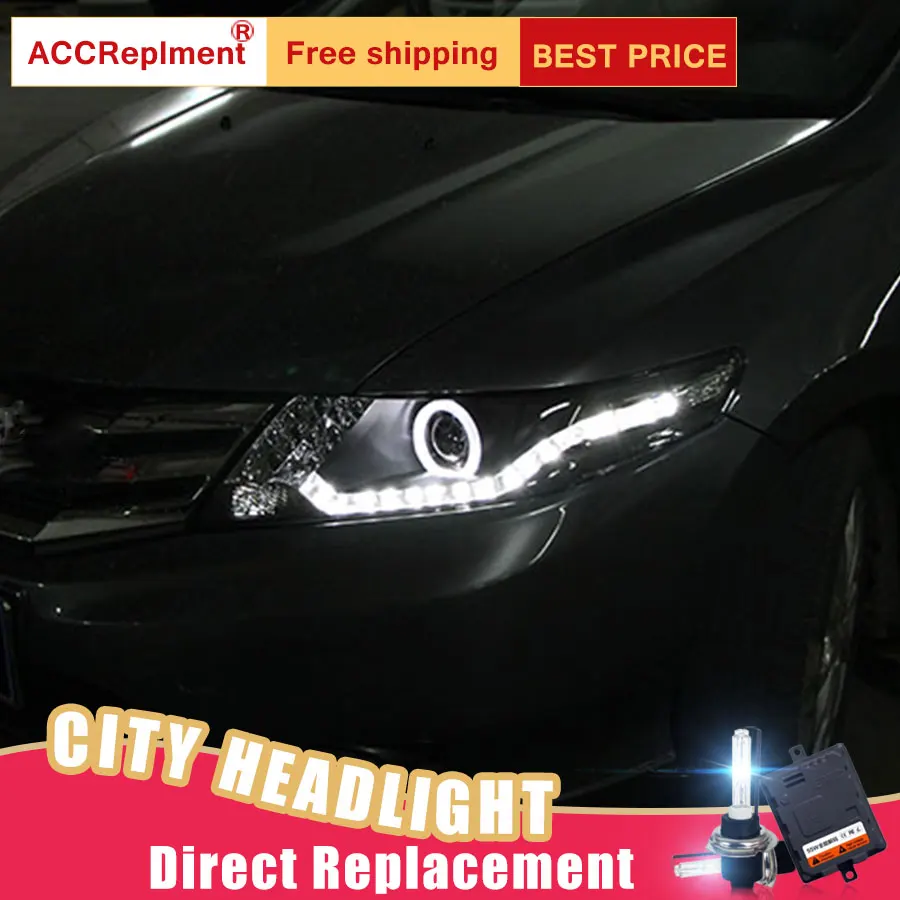 2 шт. светодиодный фары для Honda City 2010-2013 Автомобильные ангельские глазки комплект