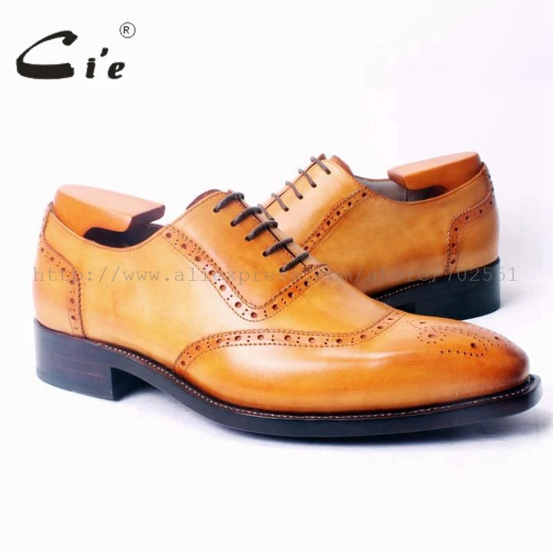 Мужские туфли оксфорды cie коричневые ручной работы из телячьей кожи|custom color|custom