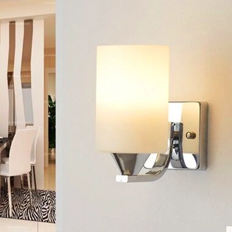 Модная стеклянная настенная лампа короткая современная светодиодная зеркальная