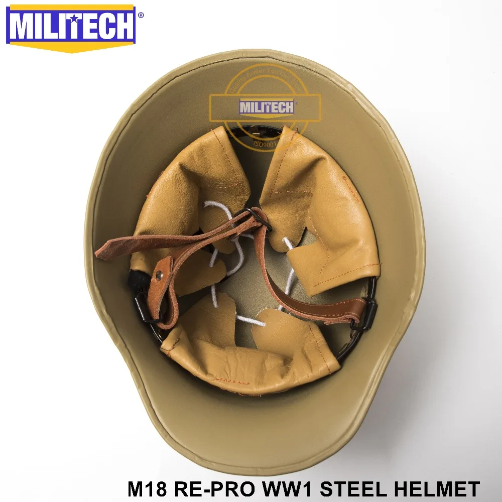 MILITECH, немецкий шлем Tan DE WW One M18, шлем Первой мировой войны, репро, шлем WW1, коллекция, шлем, Великая война, немецкий мотоциклетный шлем