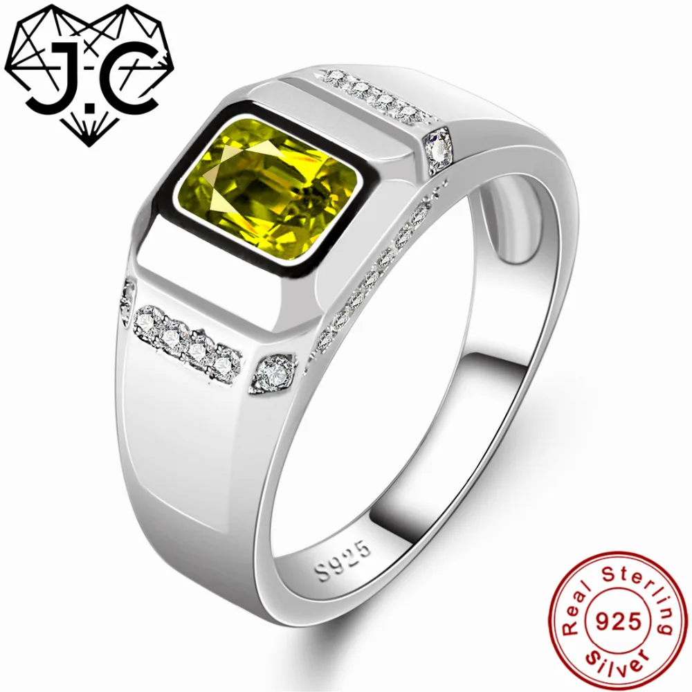 

J.C Fine Jewelry Charm Peridot & White Topaz Solid 925 Sterling Silver Ring Size 6 7 8 9 For Women/Men Best Anniversary Gift