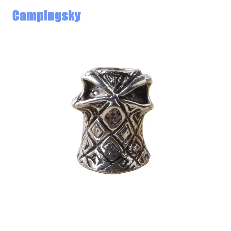 

Серебряные Подвески CAMPINGSKY, бусины в виде черепа, скелет, Череп, Паракорд Нож-кулон, аксессуары для фонарика, браслет, подвеска