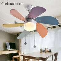 modern creative childrens ceiling fan lamp simple fan lamp bedroom dining room living room led ceiling lamp postage free