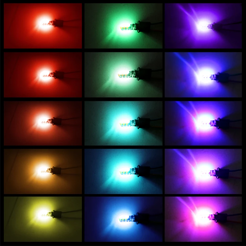 Автомобильный светодиодный T10 RGB W5W Габаритные фонари для автомобиля 194 168