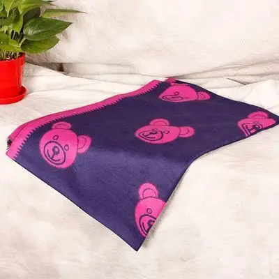 5Purple Кашемировый шарф, женский толстый теплый осенний зимний шарф, двухсторонний шарф из пашмины с рисунком медведя, шарфы, шаль - Цвет: 5Purple