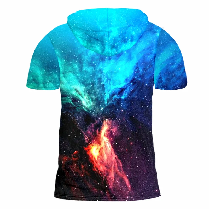UJWI весна осень новая мужская футболка с капюшоном принтом Галактики Космическая