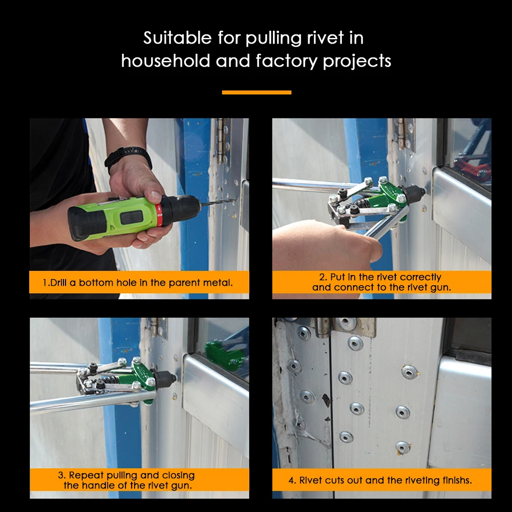 Heavy-Duty Double Core-pulling Rivet Gun Riveting Manual Pliers Pull Cap Clinch Bolt Hand Tool | Инструменты