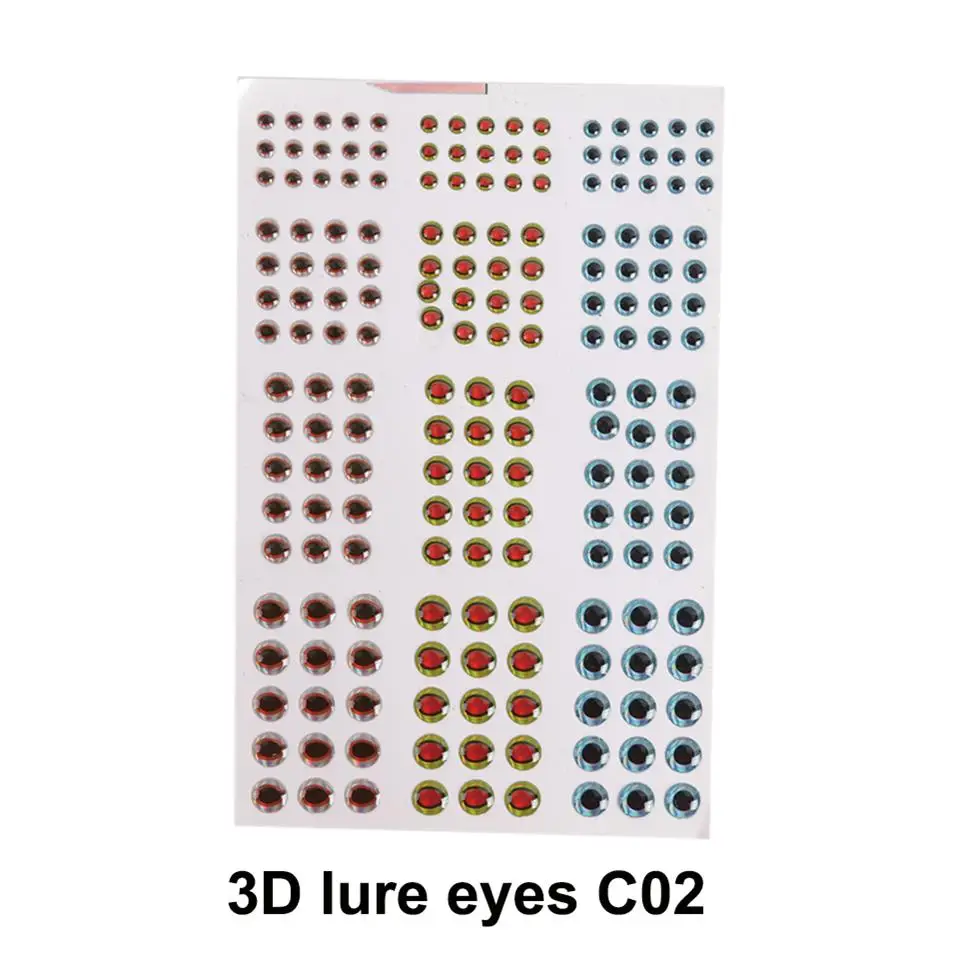 3D lure eyes C02 Maximumcatch, 915 шт., 3 цвета, мягкая формованная 3D голографическая приманка для рыбалки, рыбные глаза, мухоловка, приманка, джиг, изготовление приманки - Цвет: 3D lure eyes C02