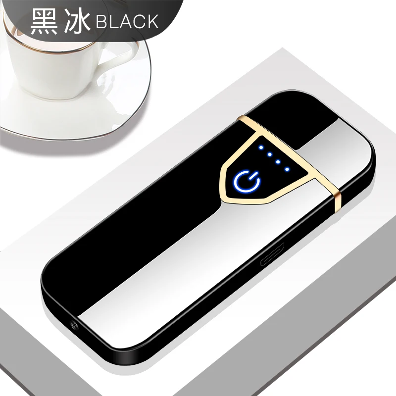 2 USB Charging Lighter Touch Sensing Windproof Electronic Ultra-Thin Electric Heating Wire Cigarette Lighter Environmental Protect - Цвет: 2