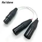 Бесплатная доставка Холдейн 8 ядер 7N OCC посеребренный кабель 4-контактный разъём XLR для 2x 3-контактный XLR балансный кабель для наушников аудио адаптер