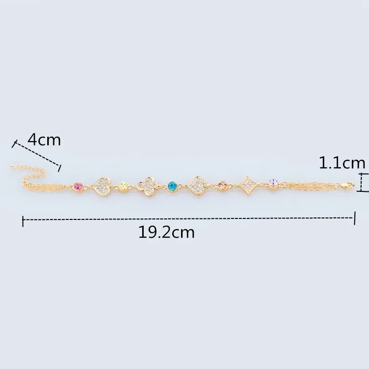 LongWay Chain Bracelet Fashion Women Jewelry Gold Color Bracelets Bangles Austrian Crystal Charming Woman SBR140287 | Украшения и