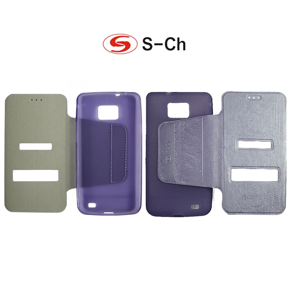 Чехол-книжка для Samsung GALAXY SII Plus I9105 9105 8 видов цветов с передним окном из ТПУ