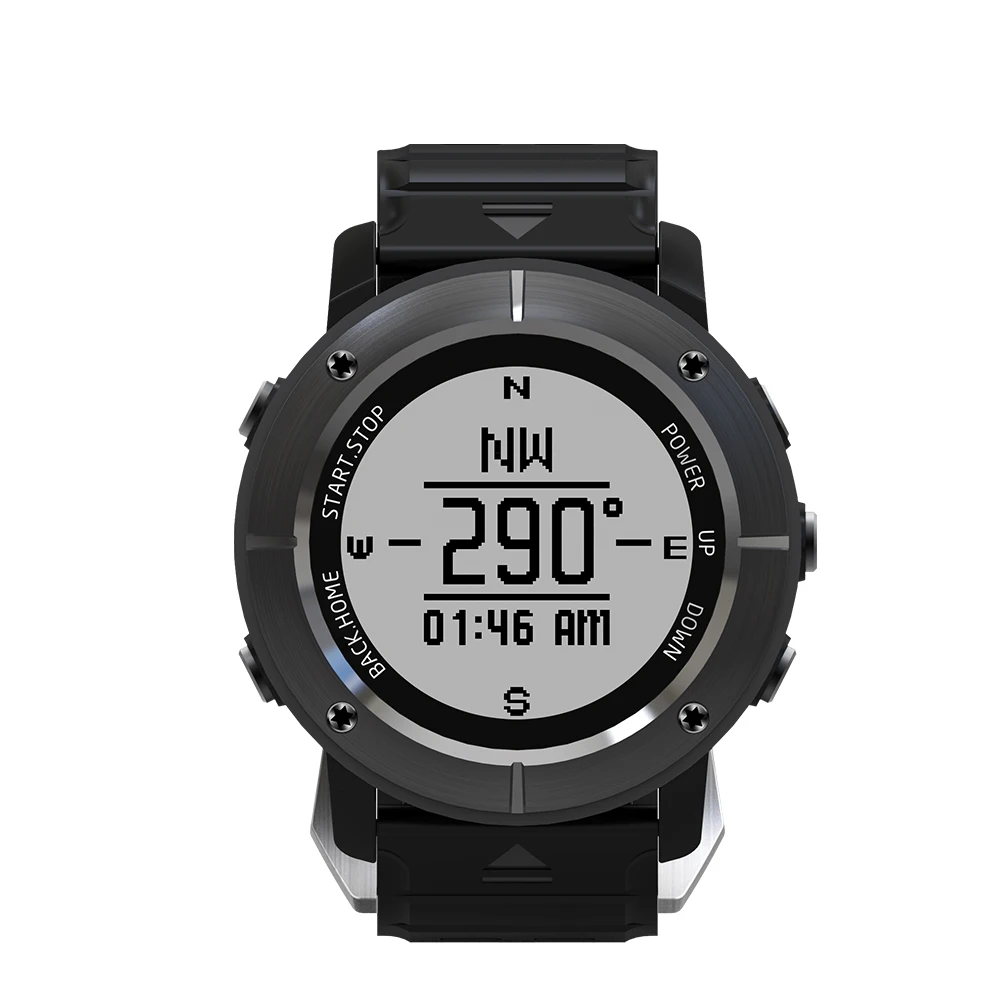 Gps Bluetooth Смарт часы UW80C Bluetooth Смарт часы Eink 1,2 дюймов водонепроницаемый монитор сердечного ритма gps термометр компас часы - Цвет: Серый