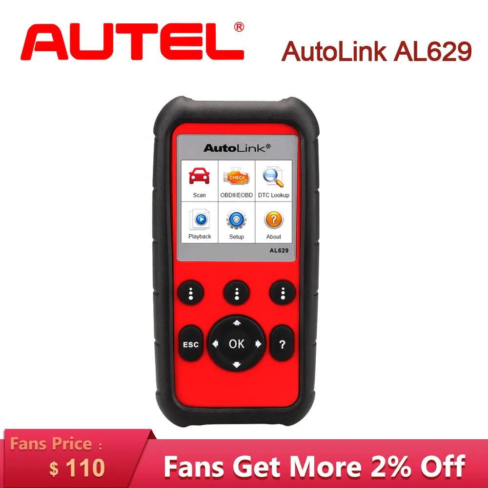 Autel AutoLink AL629 Автомобильный Диагностический Авто scania ABS/SRS/двигатель CAN OBD2 Pro сервис
