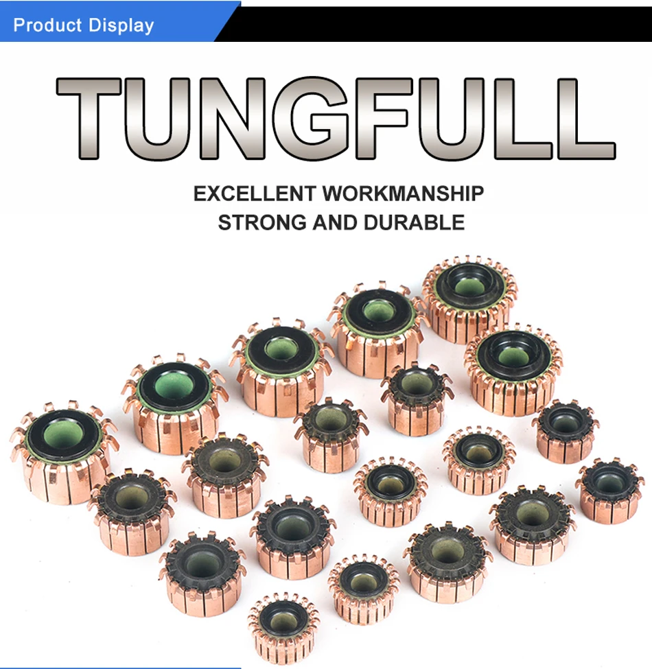TUNGFULL 15x6,35x10 мм 2 шт. медный стержень генератора коллектора двигателя микро-просверленные тонны коллектор для арматуры Реверсивный инструмент