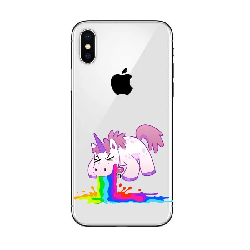 Милый Единорог Радужный чехол для iPhone 5 5s SE 6 6s 7 7Plus 6plus X10 единороги Высокое