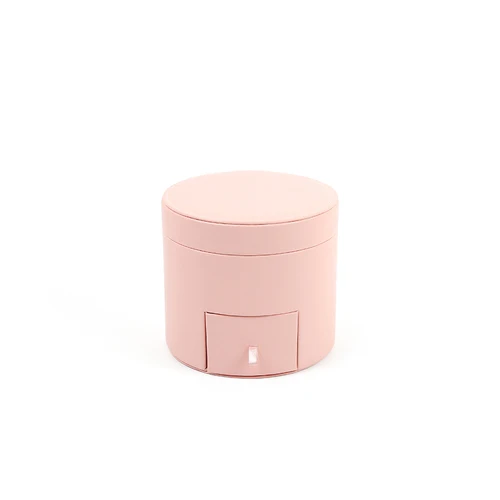pink Двухслойная кожа круглый ящик цветок Коробка Букет c розами, подарок упаковка коробки юбилей Свадебный декор - Цвет: pink