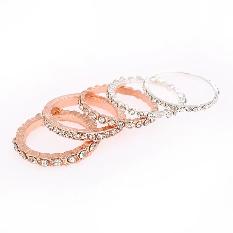 5 шт./компл. женское модное простое круглое геометрическое кольцо Стразы с