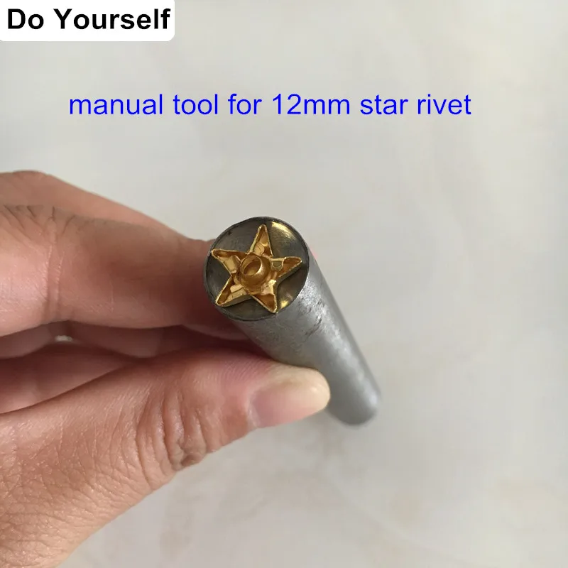manual tool Золото, серебро, бронза, черная звезда металлическая запонка заклепка 12 мм для кожаных поделок, джинсовая пуговица, украшения в стиле панк, 170 набор - Цвет: manual tool