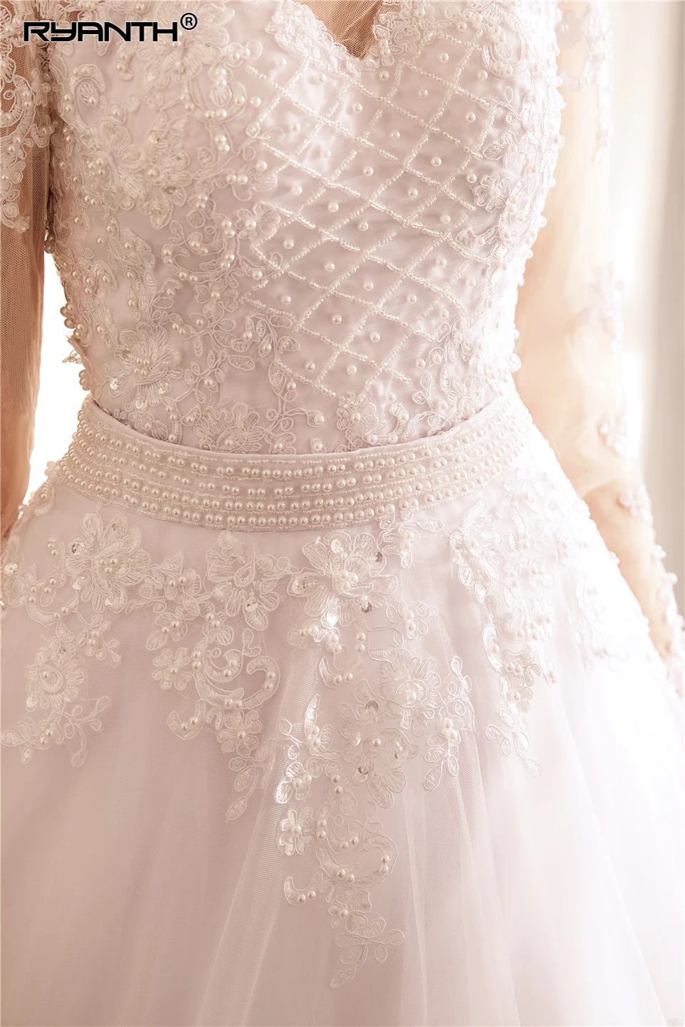 Свадебное платье трапециевидной формы Vestido De Noiva с жемчугом свадебное принцессы