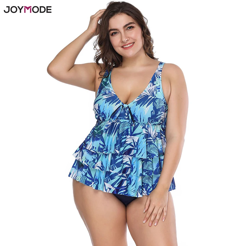 JOYMODE бикини из двух частей, одежда для плавания большого размера плюс 4XL, женский толстый купальник, танкини, купальный костюм, купальный костюм, бикини
