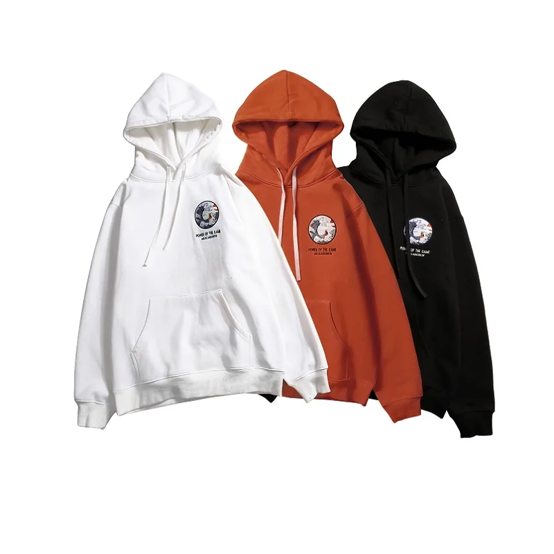 QoolXCWear Зимние Повседневные свитшоты в японском стиле хип-хоп с японской вышивкой