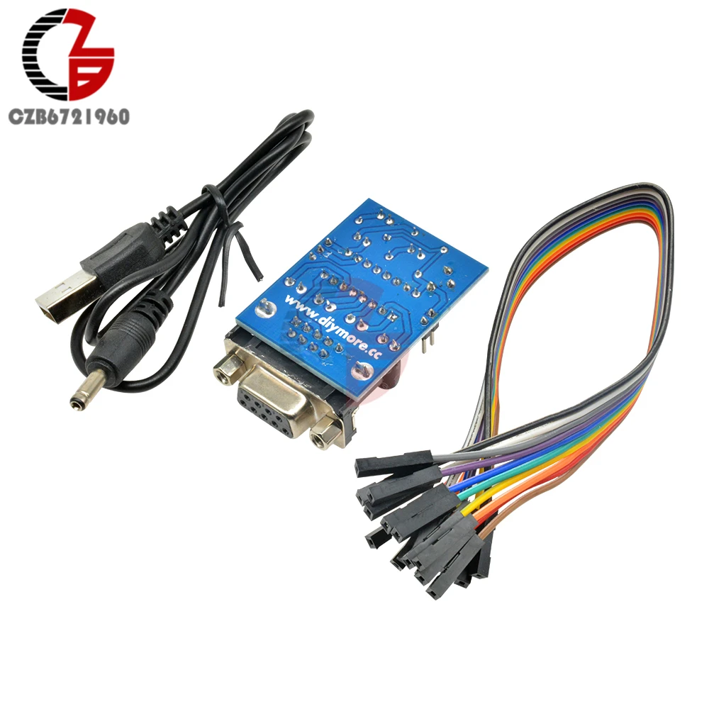 RS232 к TTL Модуль преобразователя MAX232CPE MAX232 чип передачи DB9 Серийный плата питания RXD