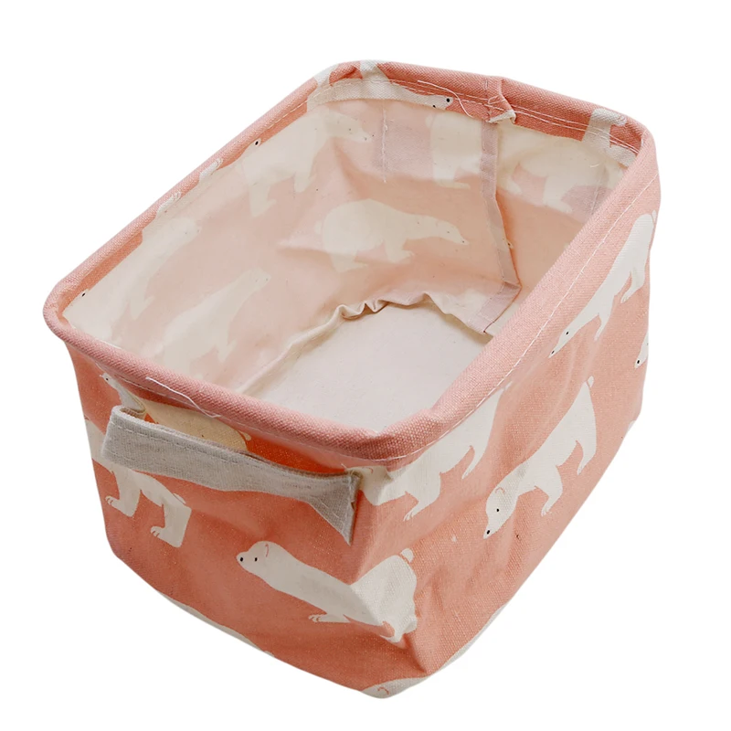Круглая/квадратная печать хлопок белье Настольный органайзер для хранения
