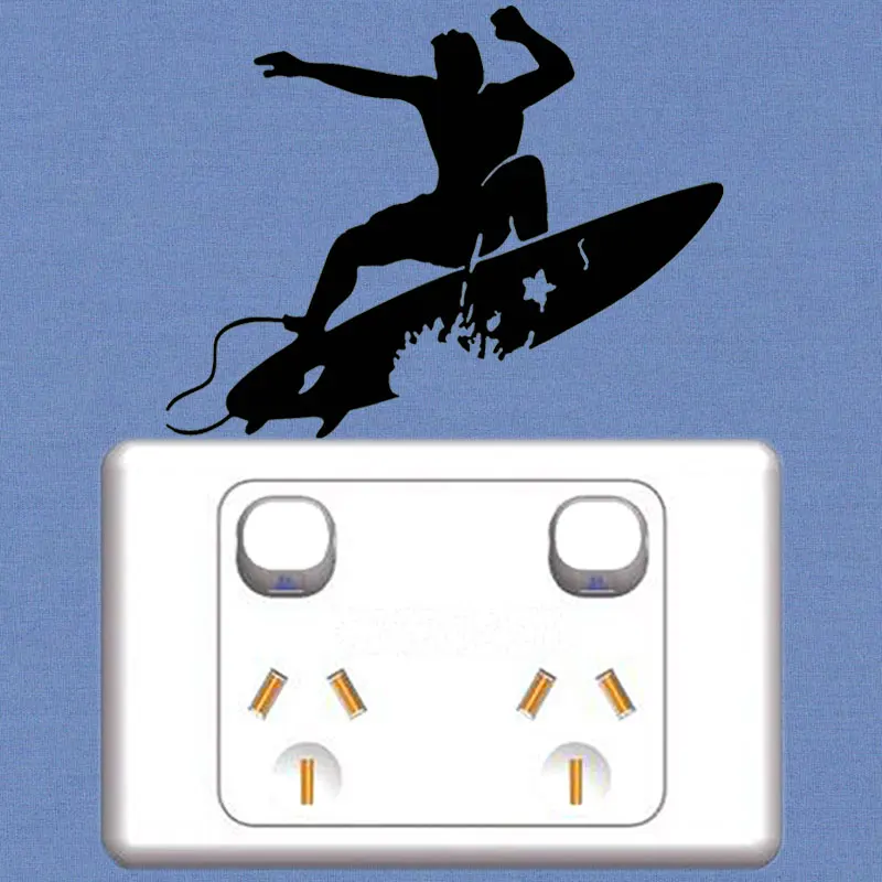 YJZT Surfboard Surf Removable Fashion Vinyl Wall Sticker Switch Decal Decor 8SS-2581 | Дом и сад
