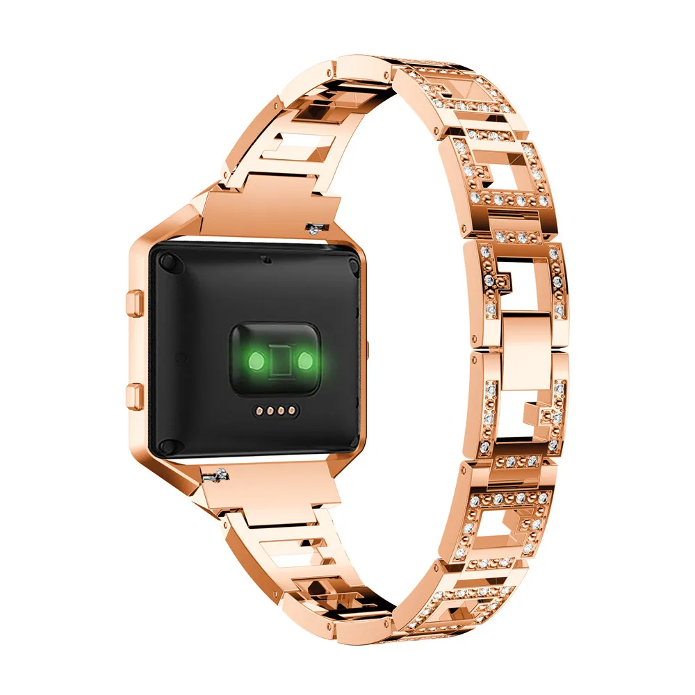 Умный браслет 23 мм для Fitbit Blaze сплав стальные часы полосы умные аксессуары горный хрусталь браслет ремешок с металлической рамкой чехол