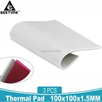 3pcs gdstime 100mm100mm 1 5mm thermal pad sheets gpu cpu ic heatsink cooling conductive north south bridge silicone pad
