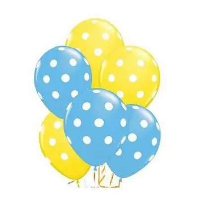 10 шт божья коровка Черное Красное Пятно горошек латексные шары globos Микки Минни вечерние подарки на день рождения воздушные шары Свадебный декор - Цвет: 10pcs blue yellow