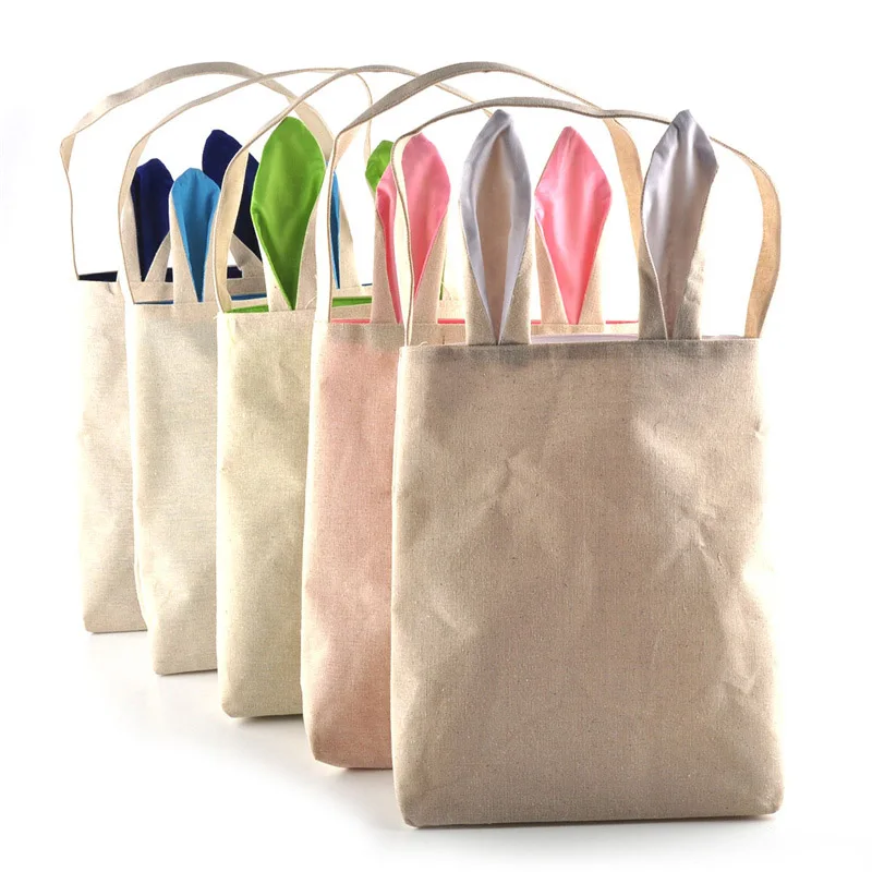 2 Pcs 2018 Newest Item Bunny Tail Easter Buckets Totes Basket Diy for Kids Celebration Gift day Decoration |