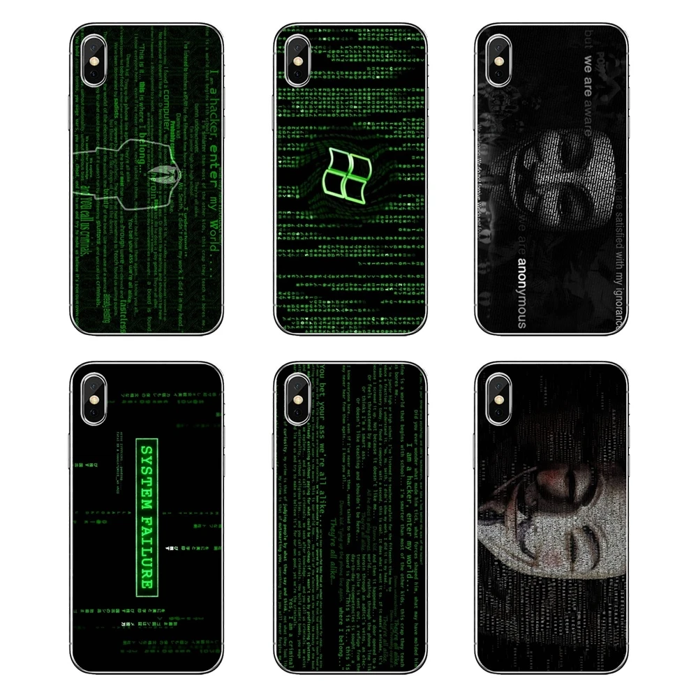 Хакер компьютерный код Художественная печать для iPod Touch iPhone 4 4S 5 5S 5C SE 6 6S 7 8 X XR XS Plus