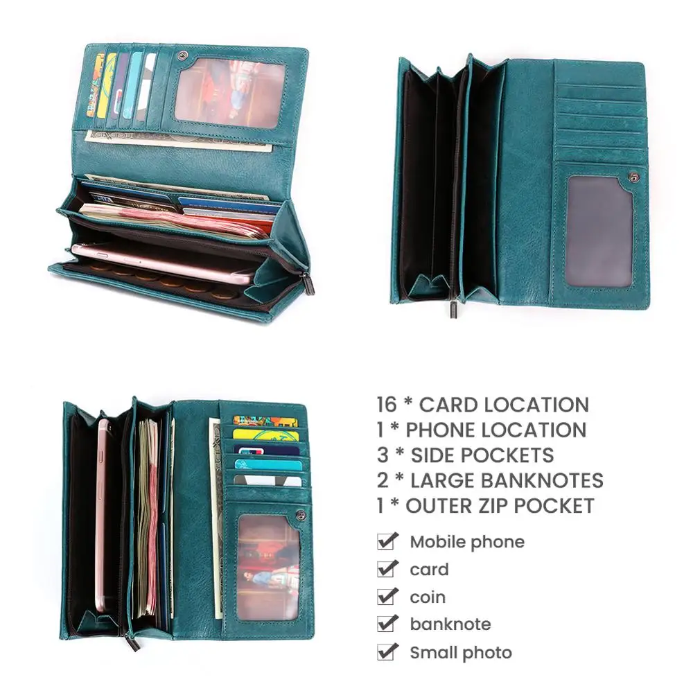 Женский кошелек из натуральной кожи с RFID защитой|Женские кошельки| |