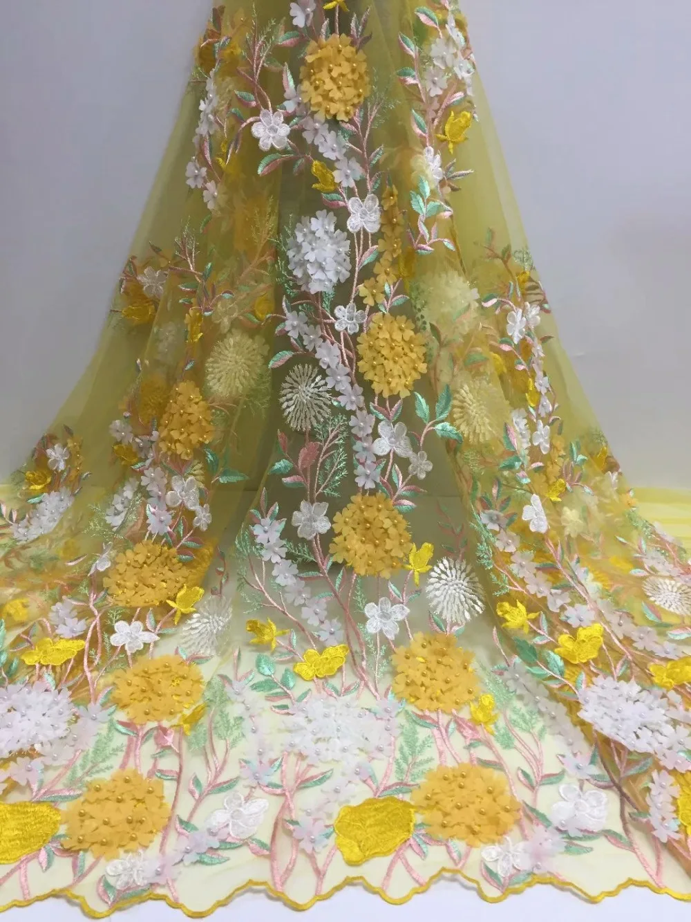 2019 Новый дизайн Горячая Распродажа французская сетка кружева с бисером и 3D