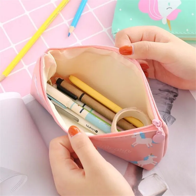 Милый мультяшный Единорог пенал Kawaii Животные Bts канцелярский футляр для хранения
