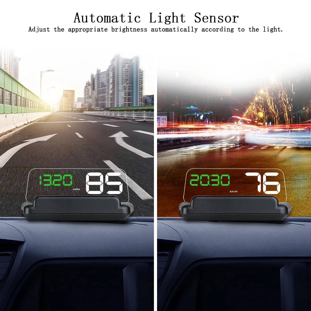 

VJOYCAR C500 OBD2 Overspeed Warning Windshield Projector Alarm System HUD T900 GPS Car Head Up Display LED Windscreen Projector