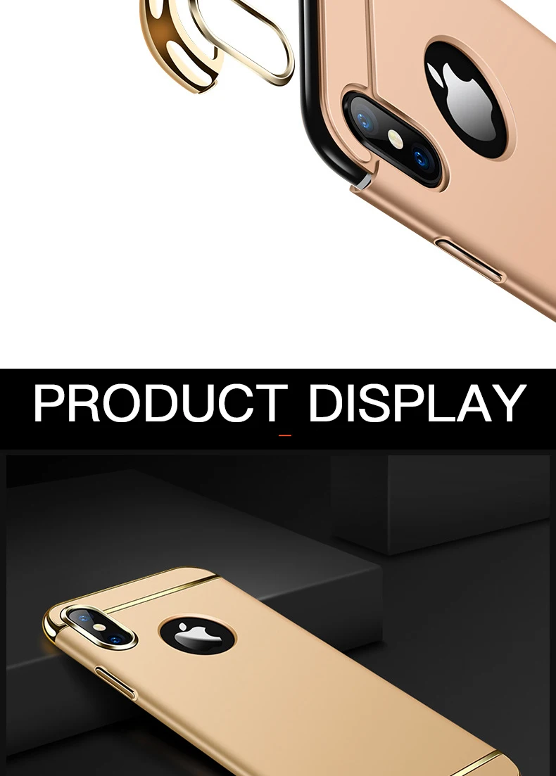 Роскошный Золотой Жесткий Чехол для iPhone 11 Pro 5 5S SE X задняя крышка Xs Max XR Съемный 3 в 1 Fundas чехол для iPhone 8 7 6 6s Plus сумка